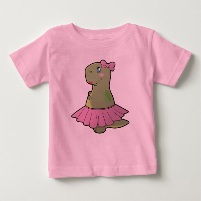 Girls Dinosaur T-Rex Long Sleeve Shirt (Front)