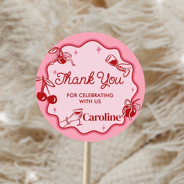 Girls Dirty Thirty Birthday Party Classic Round Sticker (Girls Dirty Thirty Birthday Sticker)