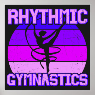 Girls Distressed Rhythmic Gymnastics Poster