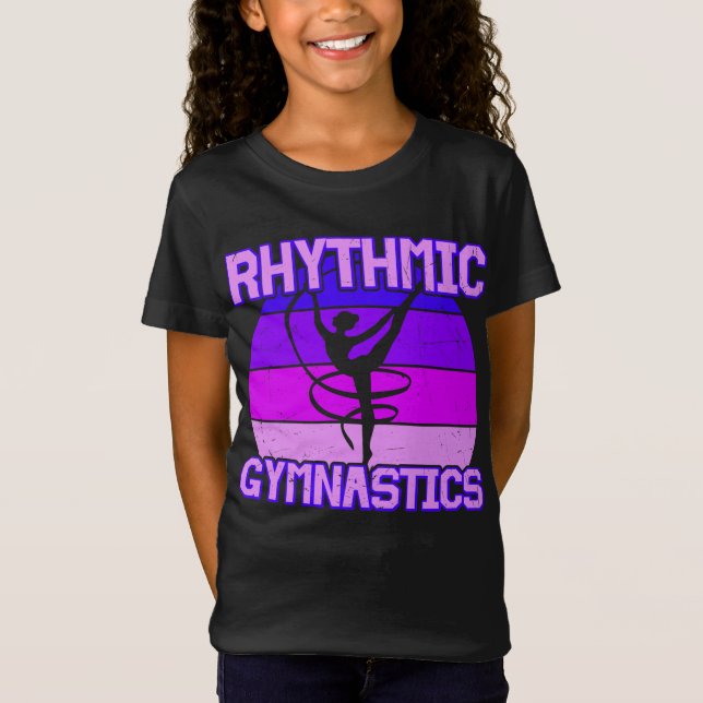 Girls Distressed Rhythmic Gymnastics  T-Shirt (Front)