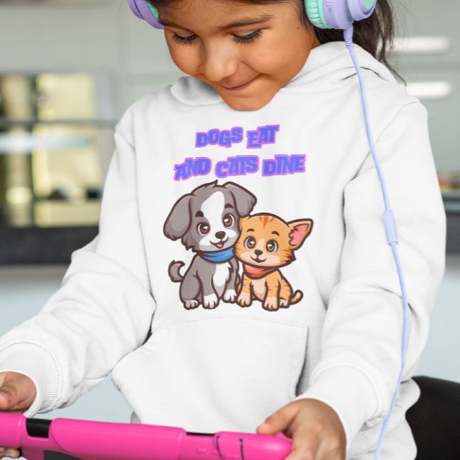 Girls Dogs Eat Cats Dine Hoodie (Creator Uploaded)