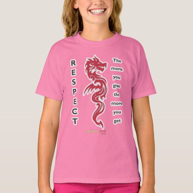 Girls Dragon Respect T-Shirt (Front)