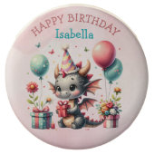 Girl's Dragon Themed Birthday Party Chocolate Covered Oreo (Front)