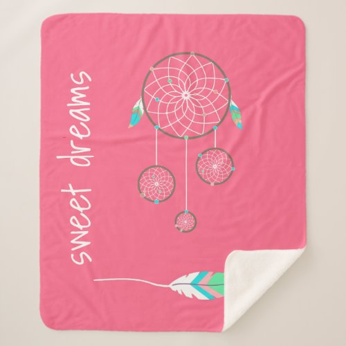 Girls Dream Catcher Sherpa Blanket