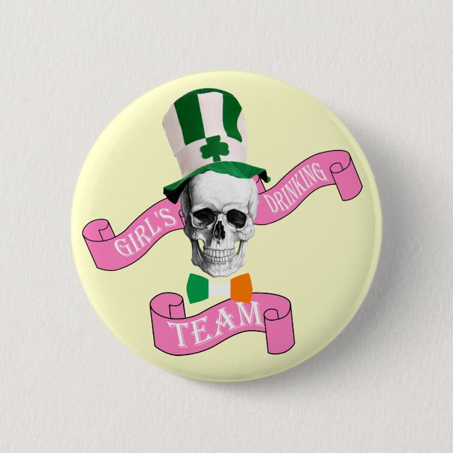Girls drinking team St Patrick's day Pinback Button (Front)