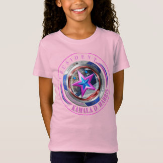 Girls Dual Sided Harris-Walz Wing/Stamp Medallion T-Shirt