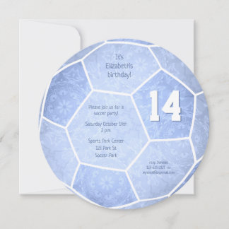 girl's dusty blue soccer celebration announcement