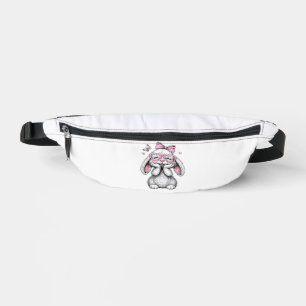 Girls Easter Cute Bunny Face Pink Easter Kids Todd Fanny Pack