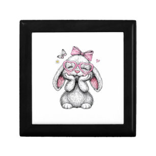 Girls Easter Cute Bunny Face Pink Easter Kids Todd Gift Box
