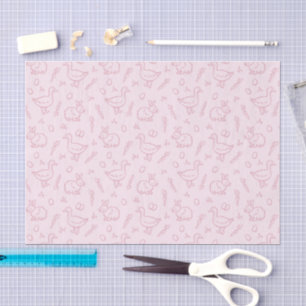 Girls Easter Cute Bunny Rabbit Goose Girly Pink Tissue Paper