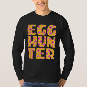 Girls Easter Egg Hunting   Yellow Pink Flowers Pri T-Shirt