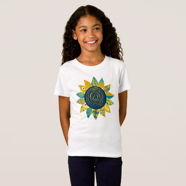 Girls Eclectic Sunflower T-Shirt (Front Full)