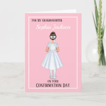 Girls Elegant Confirmation Card Granddaughter
