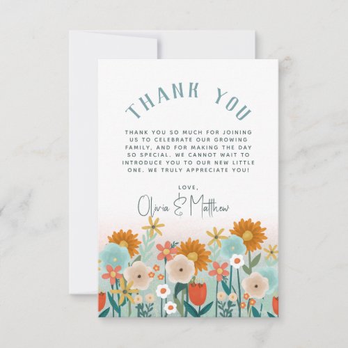 Girls Elegant Floral Thank You Baby Shower
