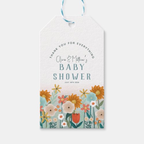 Girls Elegant Floral Thank You Baby Shower Favor