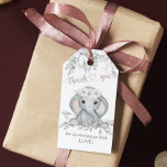 Girl's Elephant & Flower Baby Shower Thanks Gift Tags<br><div class="desc">A little wild one is on the way? Of course you’ll celebrate!
This cute watercolor elephant help you plan a great Baby Shower!</div>