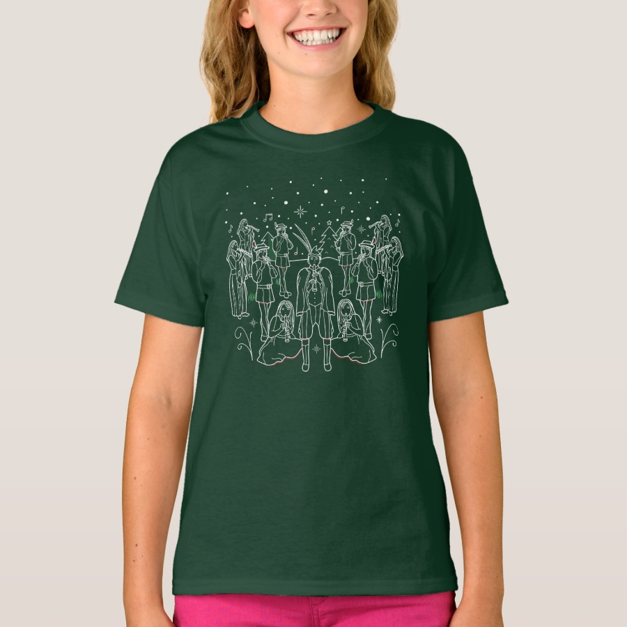 Girl S Eleventh Day Of Christmas T Shirt Green Stylish Boys And