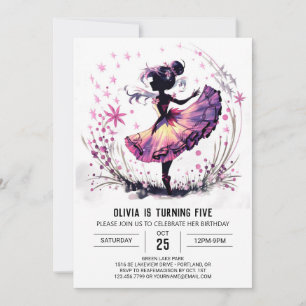 Girl's Enchanted Ballerina Birthday Invitation
