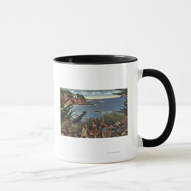 Girls Enjoying a Vista of Laguna Shores Mug (Right)