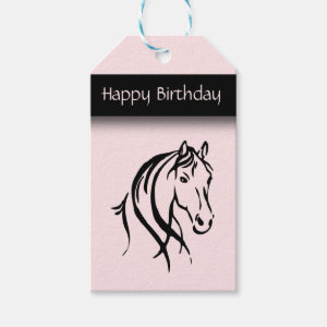 Girls Equine Birthday Gift Tags