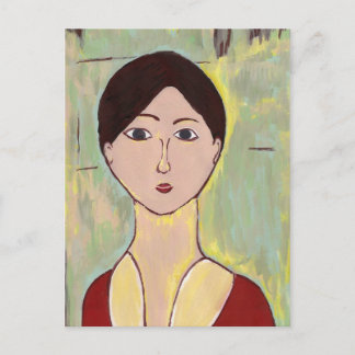Girl's Face After Matisse Postcard