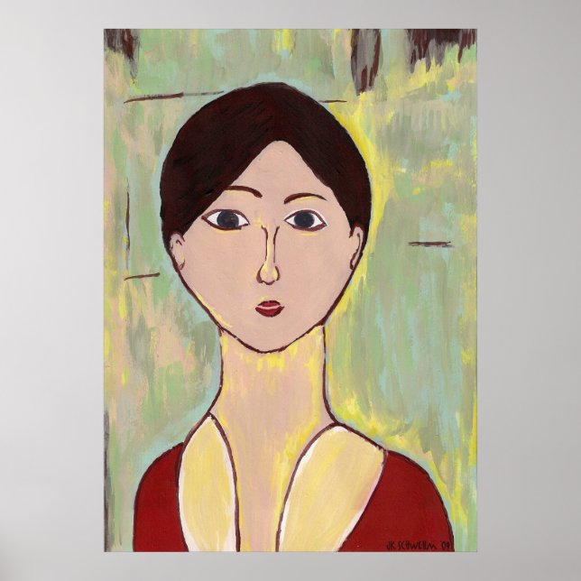 Girl's Face After Matisse Poster (Front)