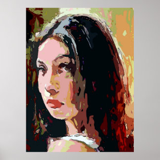 Girls Face in Abstract Poster