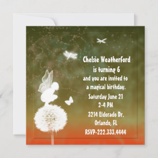 Girl's Fairy Birthday Party Invitation