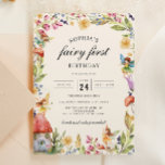 Girls Fairy First Birthday 1st Birthday  Invitation<br><div class="desc">More Cute 1st Birthday Invitations in the Little Bayleigh Store!</div>