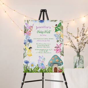 Girl's Fairy First Birthday Fairies and Flowers Foam Board