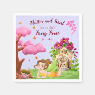 Girls Fairy First Fairytale Mushroom Butterfly  Napkins