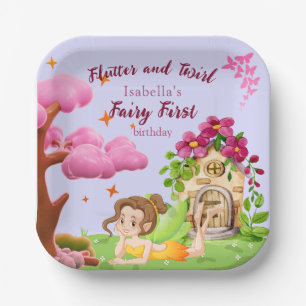 Girls Fairy First Fairytale Mushroom Butterfly  Paper Plates