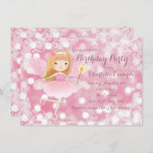 Girls Fairy Princess Birthday Party Invitation (Front/Back)