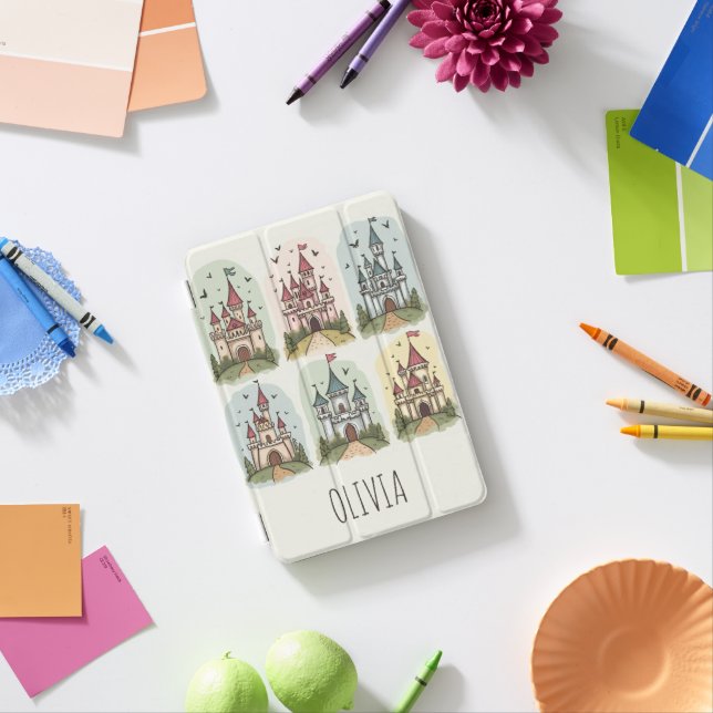 Girls' Fairy Tale Castles iPad Mini Cover (In Situ)