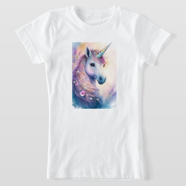 Girl's Fantasy Unicorn T-Shirt (Laydown)