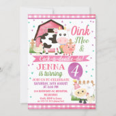 Girls Farm Animals Birthday Invitations | Zazzle