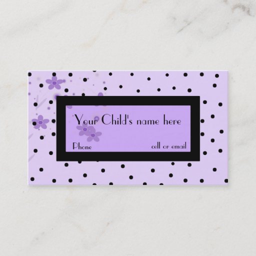 Customizable Girl's fashionable calling card business card templates