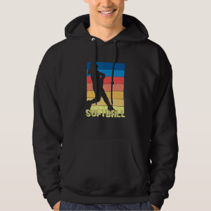 Girls Fastpitch Player 70s 80s Retro Style Womens Hoodie
