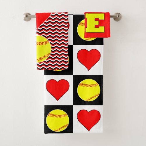 Girls Fastpitch Softball Player Love Bathroom Set