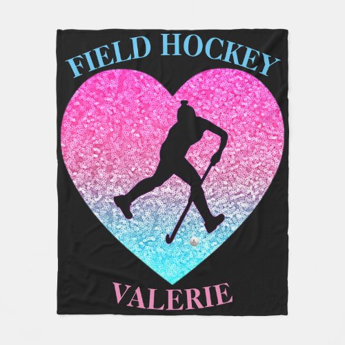 Girls Field Hockey Blanket with Name