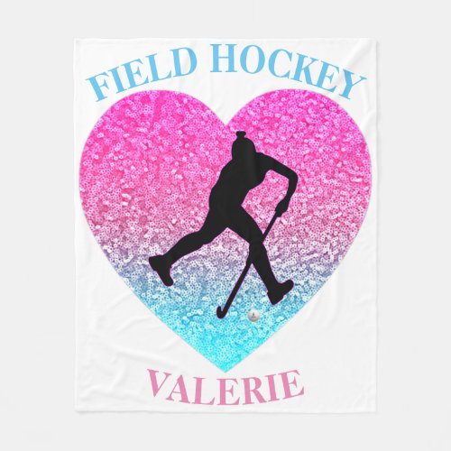 Girls Field Hockey Blanket with Name 
