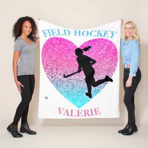 Girls Field Hockey Fleece Blanket
