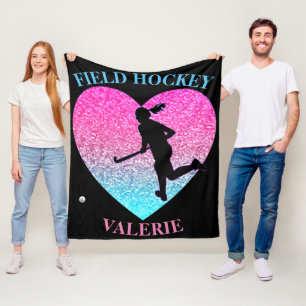 Girls Field Hockey Fleece Blanket