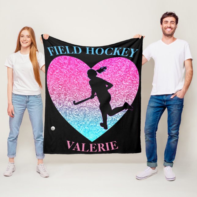 Girls Field Hockey Fleece Blanket (In Situ)