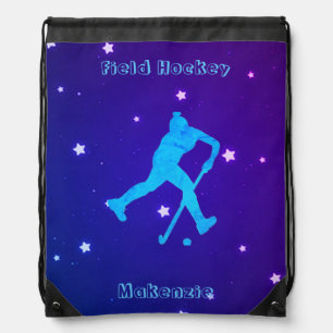 Girls Field Hockey Personalized Drawstring Bag