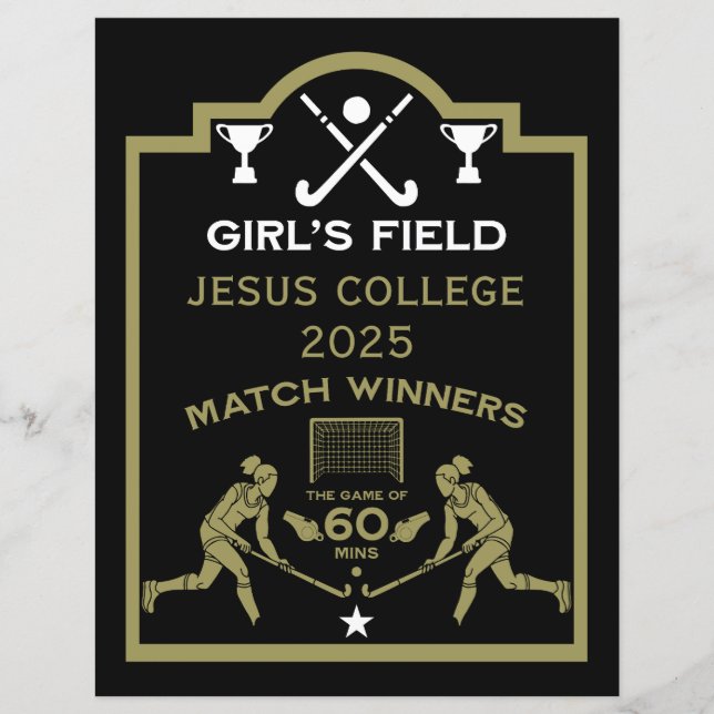 Girl's Field Hockey Prize (Front)
