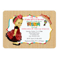Girls Fiesta Baby Shower Invitations Party 083