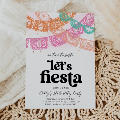 Girls Fiesta Birthday Invitation