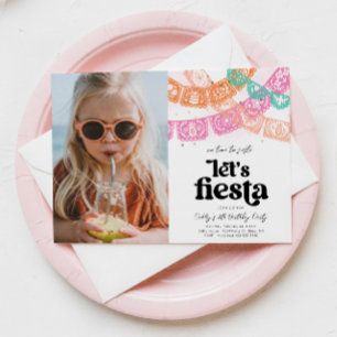 Girl's Fiesta Photo Birthday Invitation