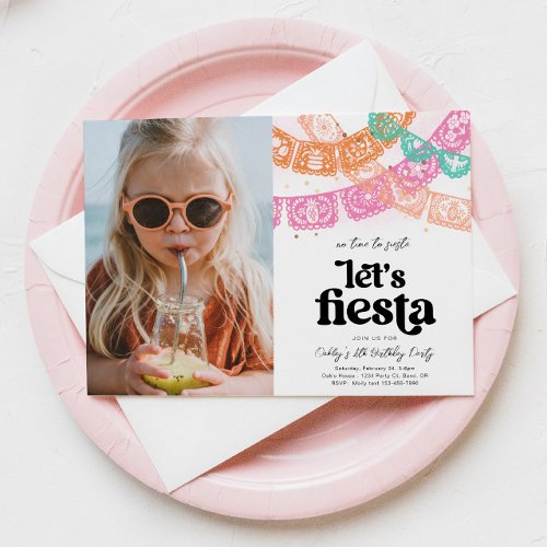 Girls Fiesta Photo Birthday Invitation